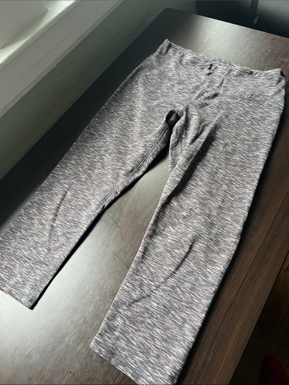 RBX Heathered Gray and Pink Capri Leggings